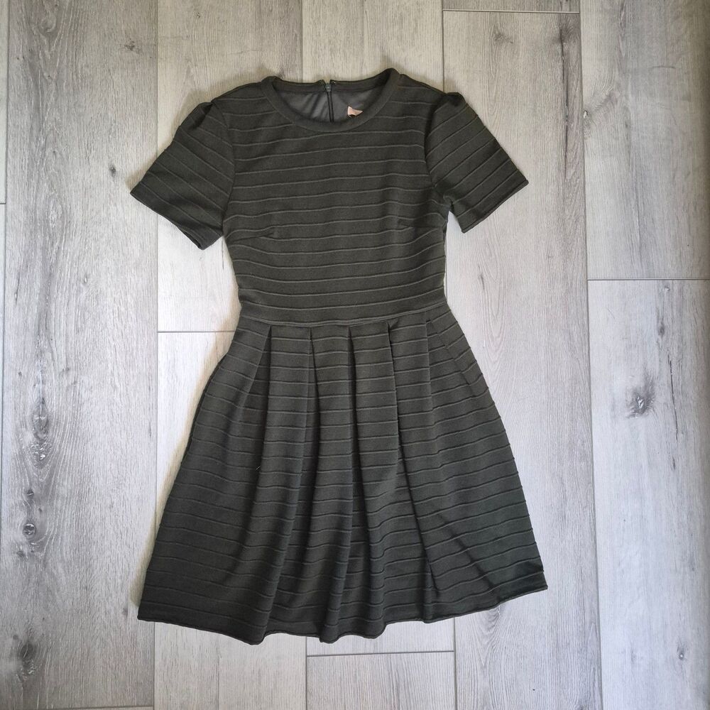 Hutch Anthropologie Maddie Mini Fit and Flare Olive Army Green Size SP